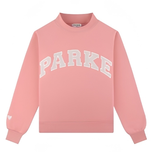 Parke Varsity Mockneck Sweatshirt for Valentine Pink Parke Varsity Mockneck Sweatshirt for Valentine Pink